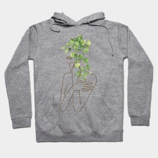 Floral Woman Line Art Hoodie